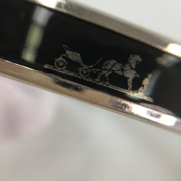 Hermes Black Enamel Caleche Horse and Carriage Bangle Bracelet - Picture 8 of 11